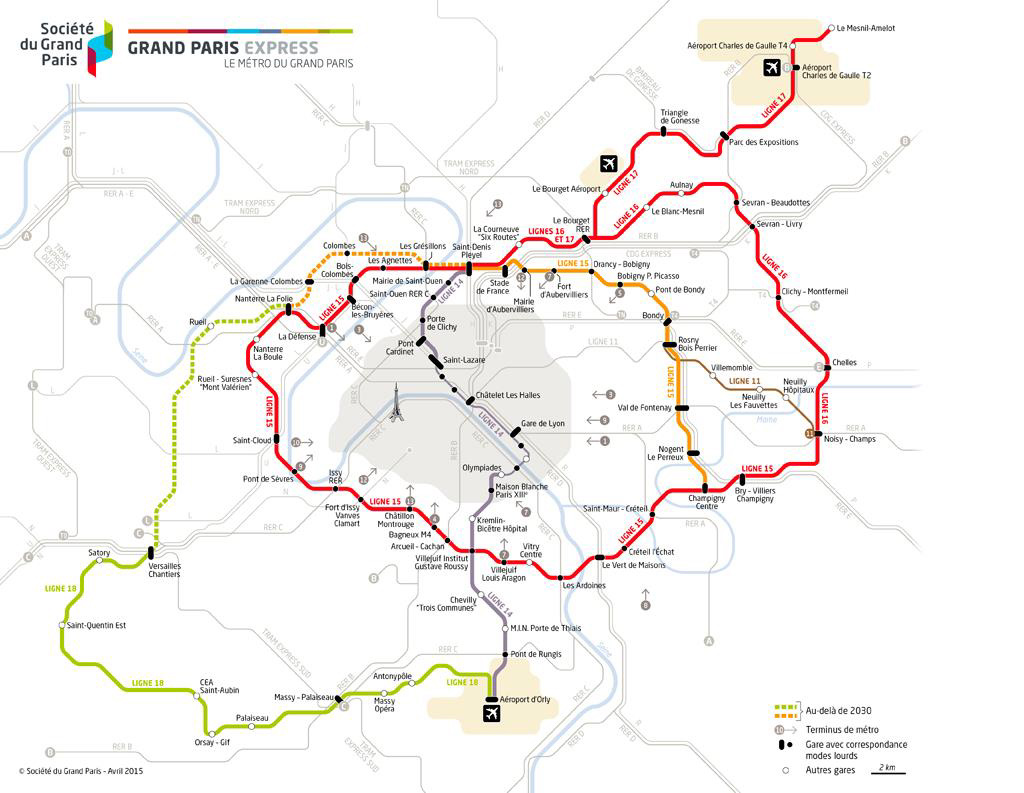Carte du métro du Grand Paris